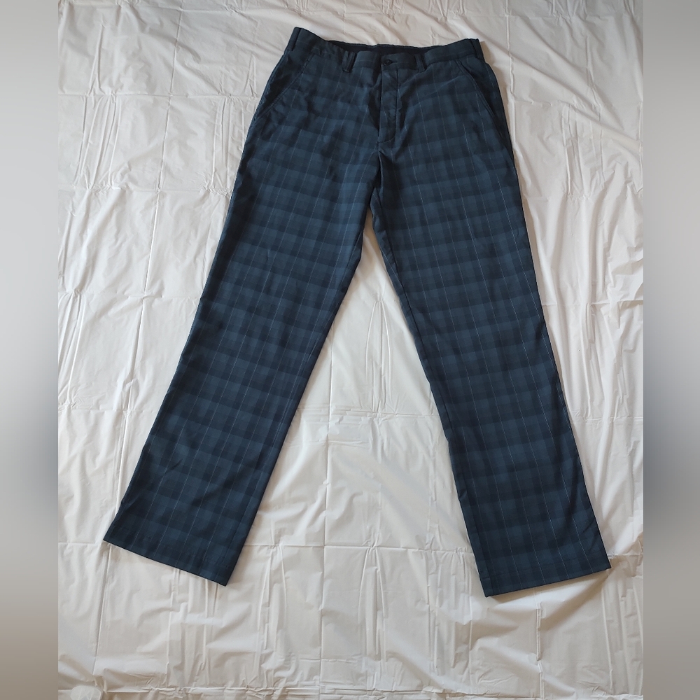 Nike Golf Medium Plaid Pants Blue Fit Dry 32x32 Chino